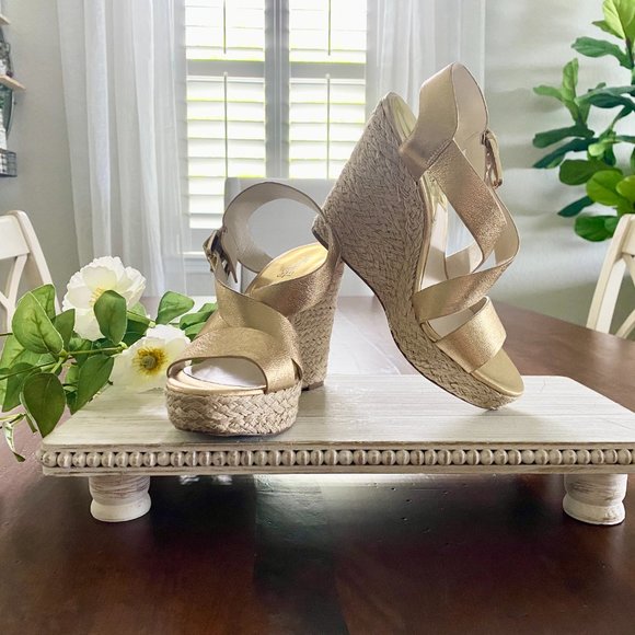 Michael Kors Gold Wedges - Picture 8 of 11